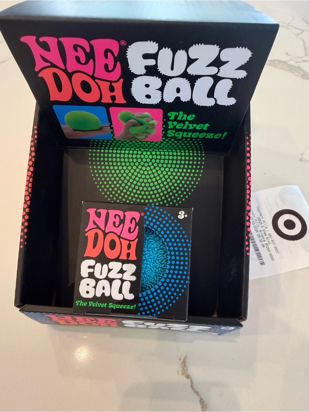 Blue Fuzz Ball Velvet Squeeze Toy
